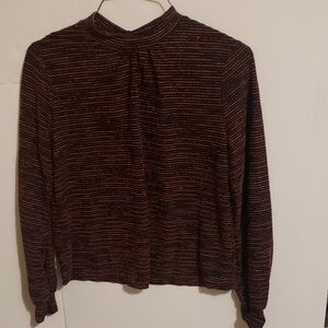 Shinestar Brown Striped Blouse
